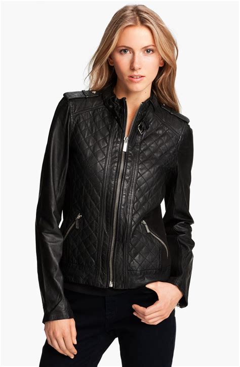 michael kors studded leather jacket nordstrom|Michael Kors leather jacket men.